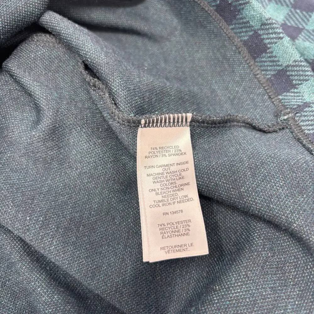 Vineyard‎ Vines Mens Large Green Blue Check Bluffs 1/4 Zip Long Sleeve Pullover